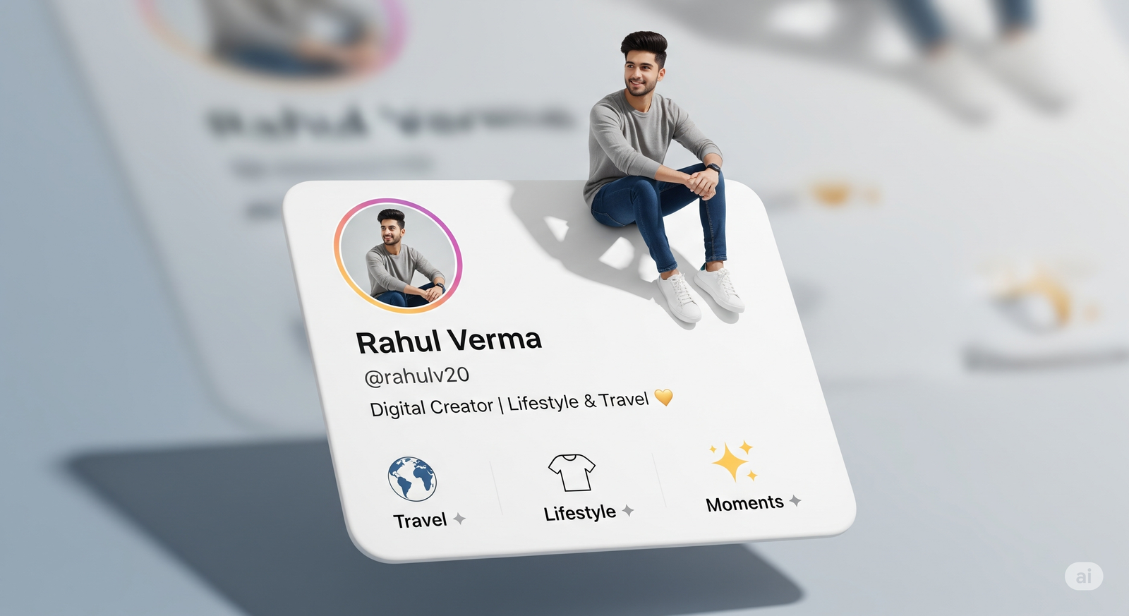 3D Instagram Profile Mockup