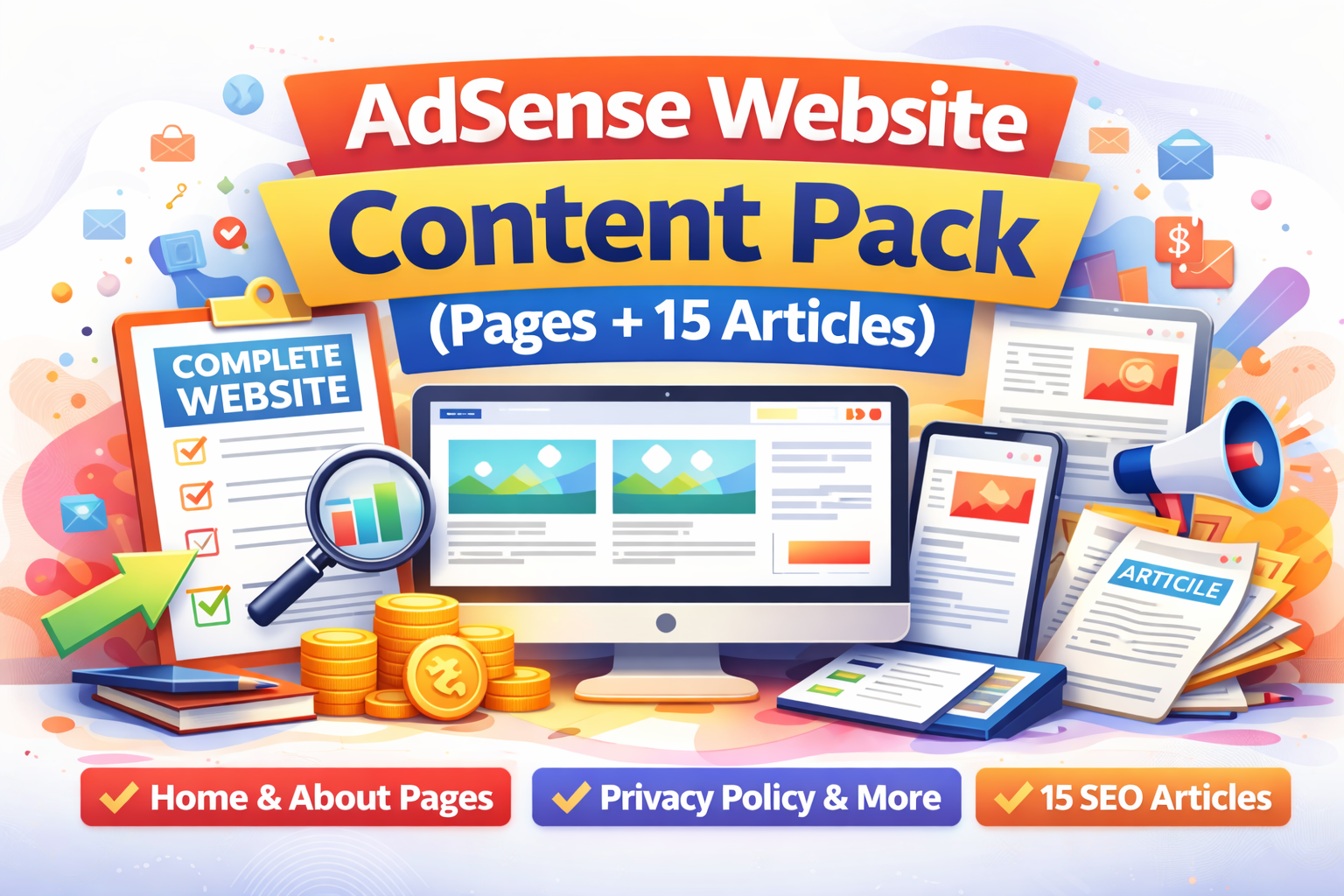 AdSense Website Content Pack (Pages + 15 Articles)