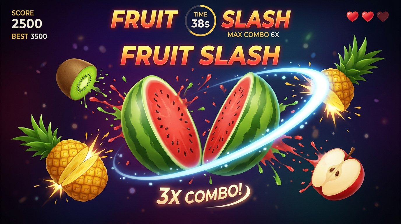 HTML5 Fruit Slicer Arcade Game Prompt