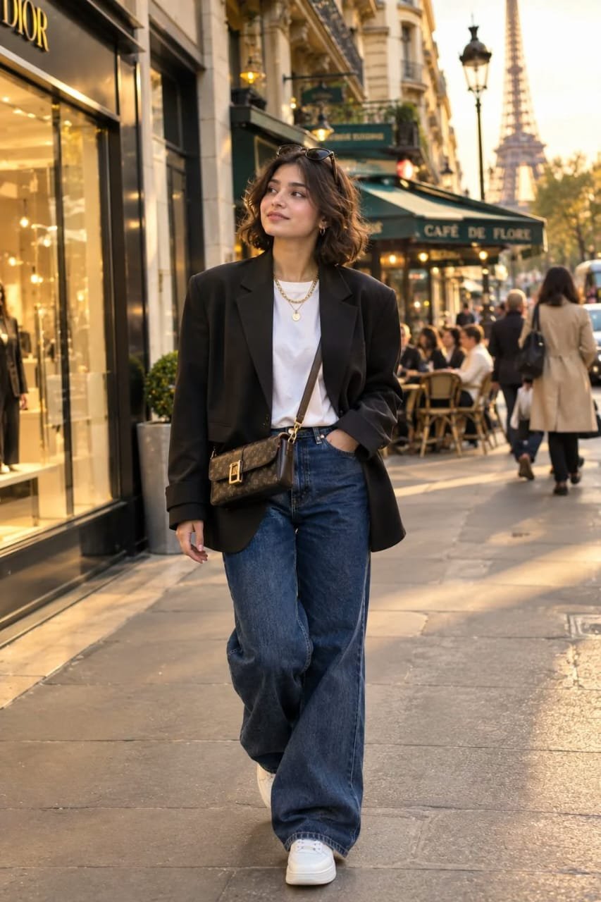 Paris Street Fashion Photo AI Image Prompt