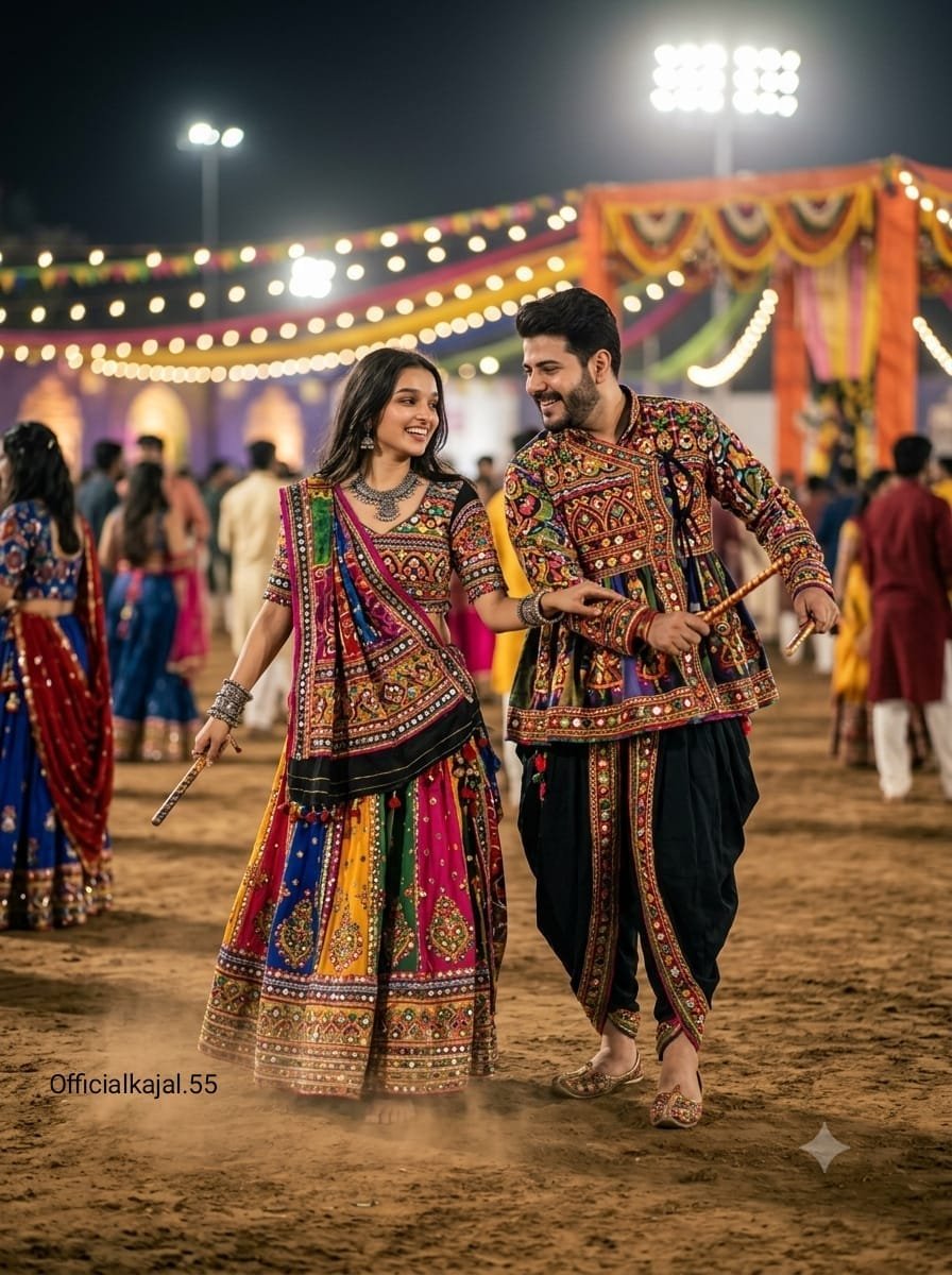 Garba Celebration Couple AI Image Prompt