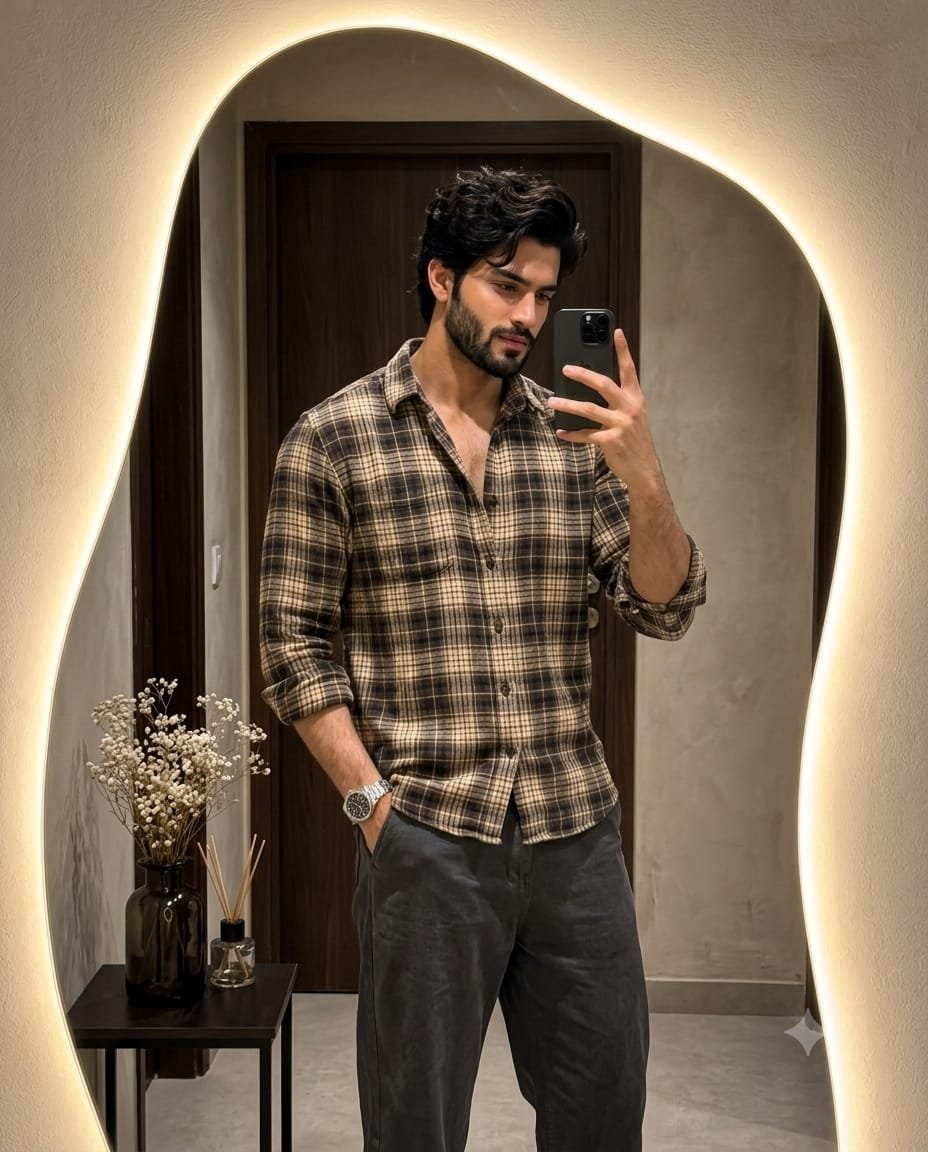 Handsome Mirror Selfie AI Image Prompt