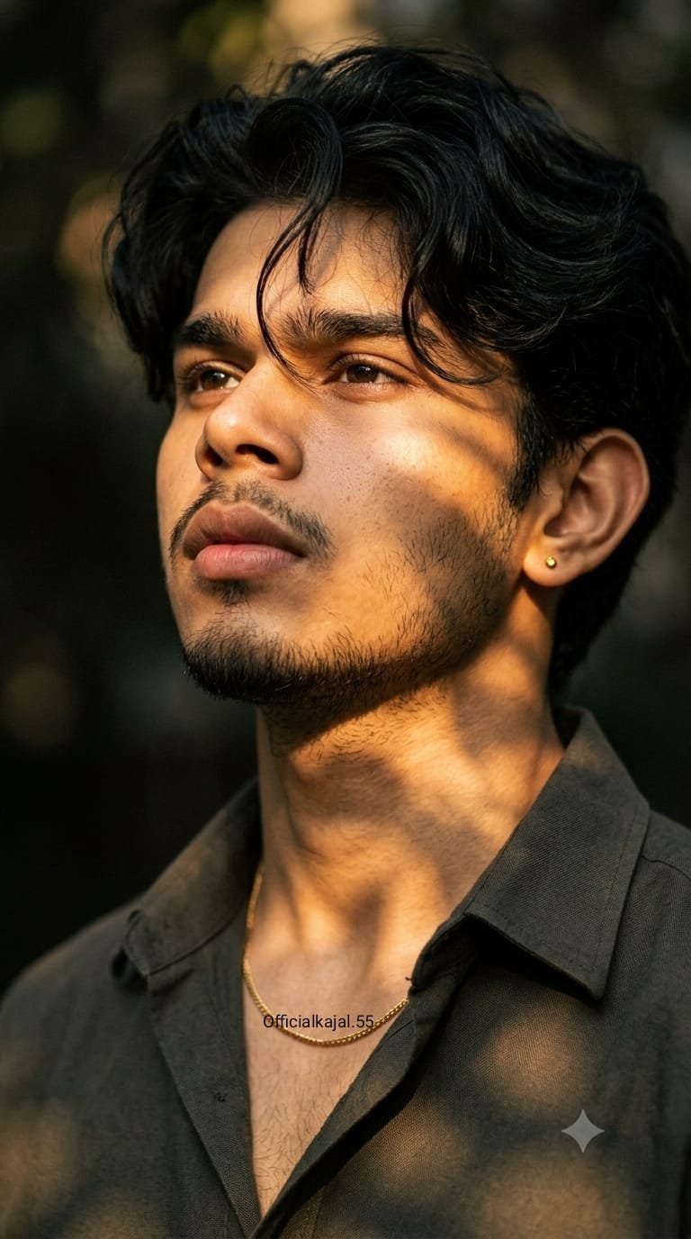 Golden Sunlight Male Portrait AI Prompt