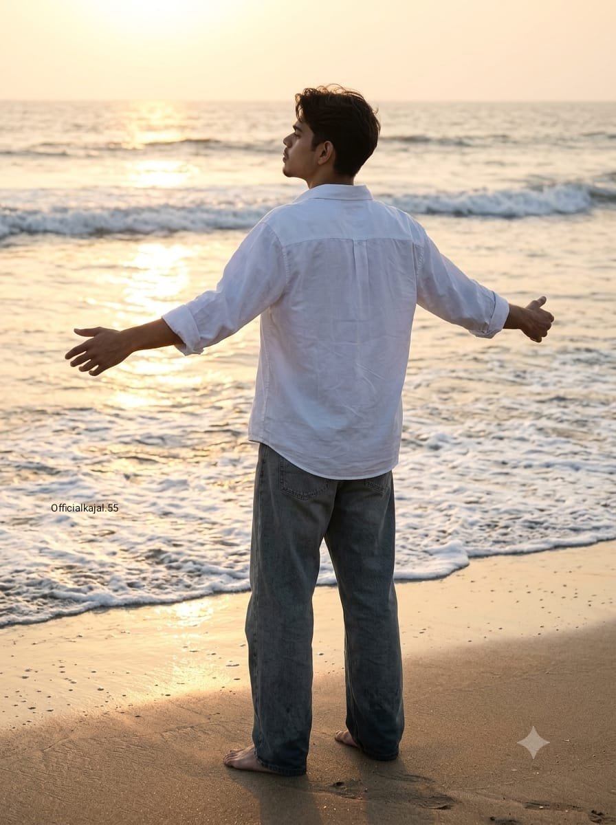 Golden Hour Beach Portrait AI Image Prompt