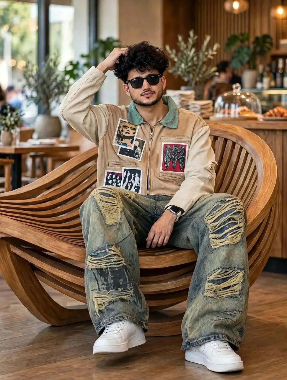 Stylish Café Man Portrait AI Image Prompt