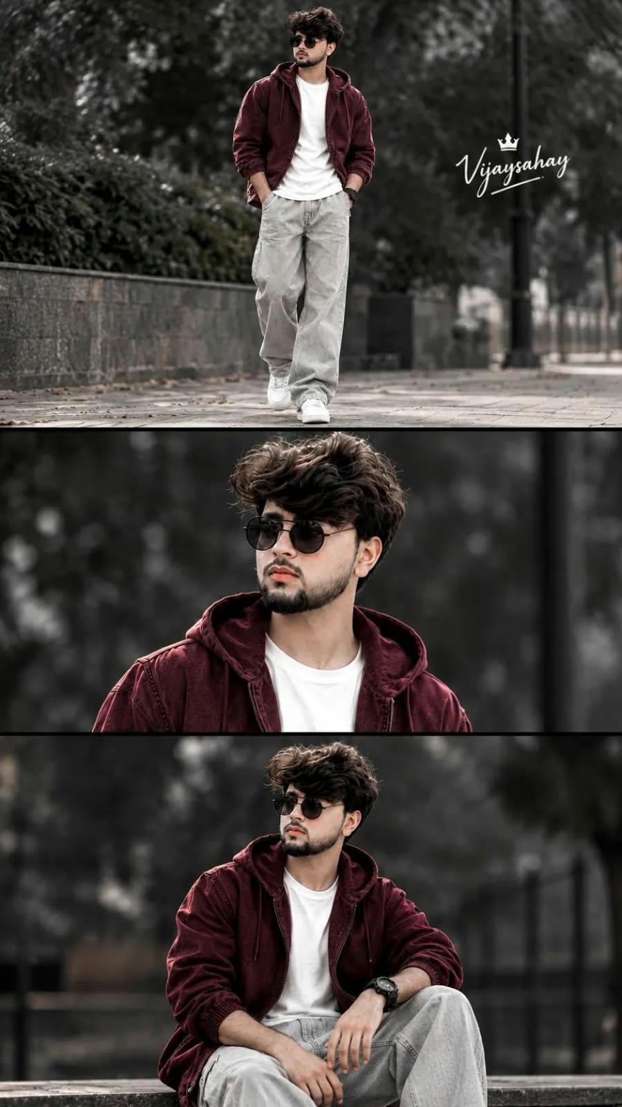 Cinematic Male Triptych 8K Image Prompt