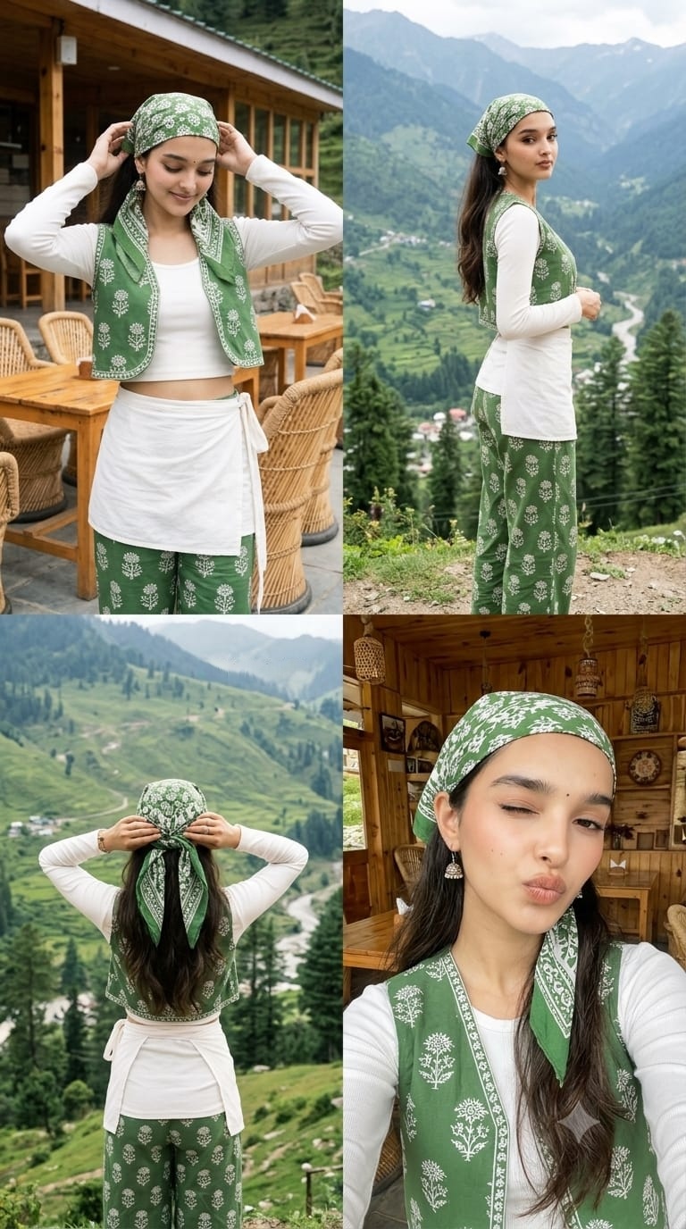 Himalayan Fashion Collage AI Image Prompt