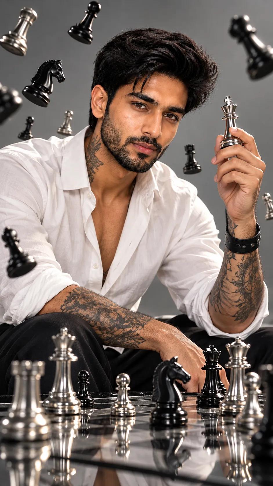 Chess Fashion Portrait AI Image Prompt