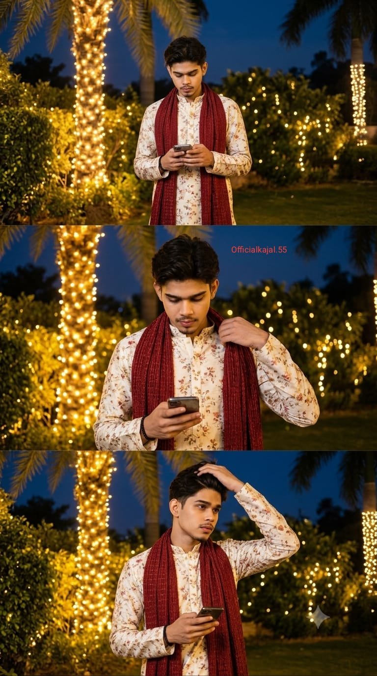 Indian Ethnic Night Portrait Image Prompt