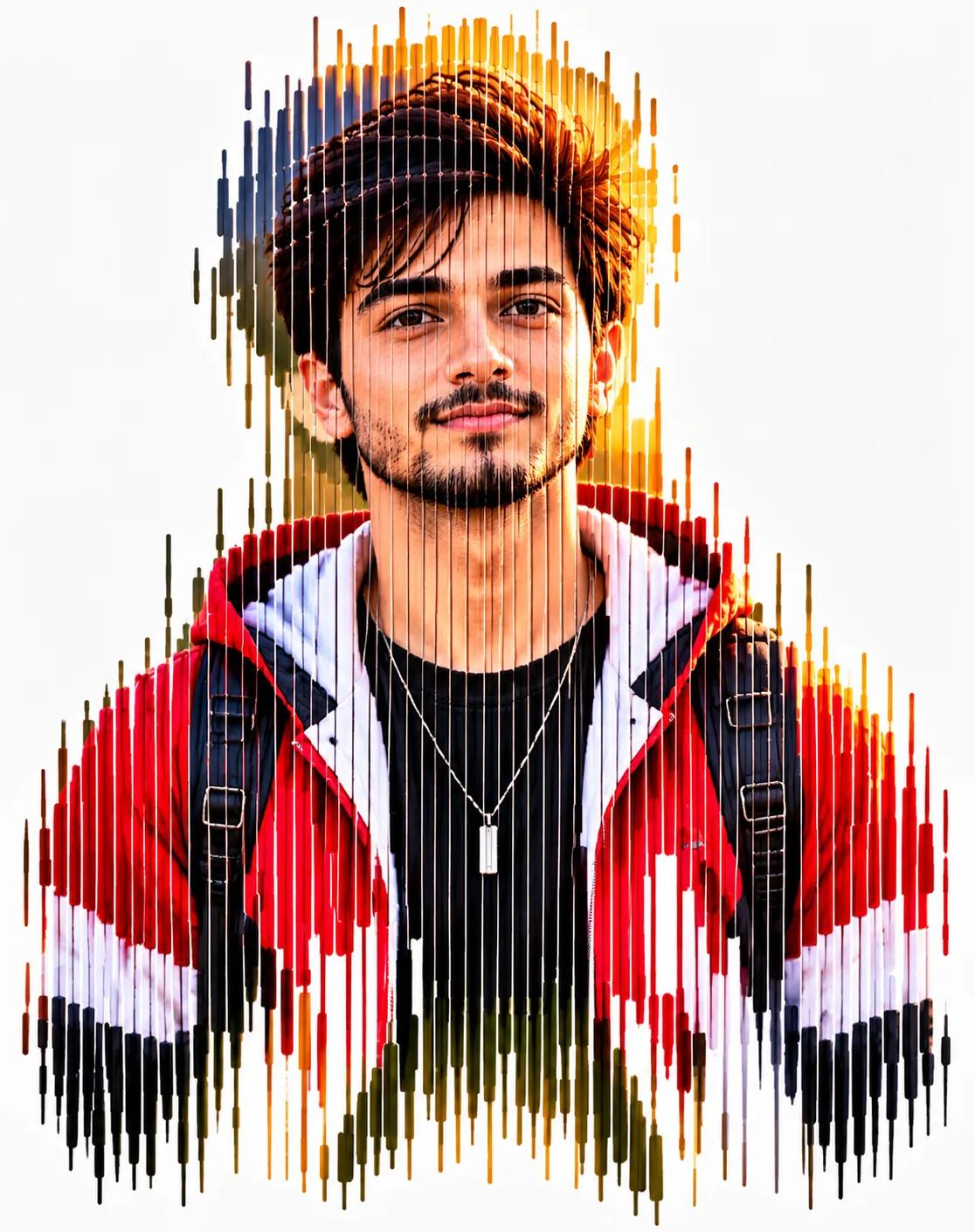 South Asian Glitch Portrait Image Prompt
