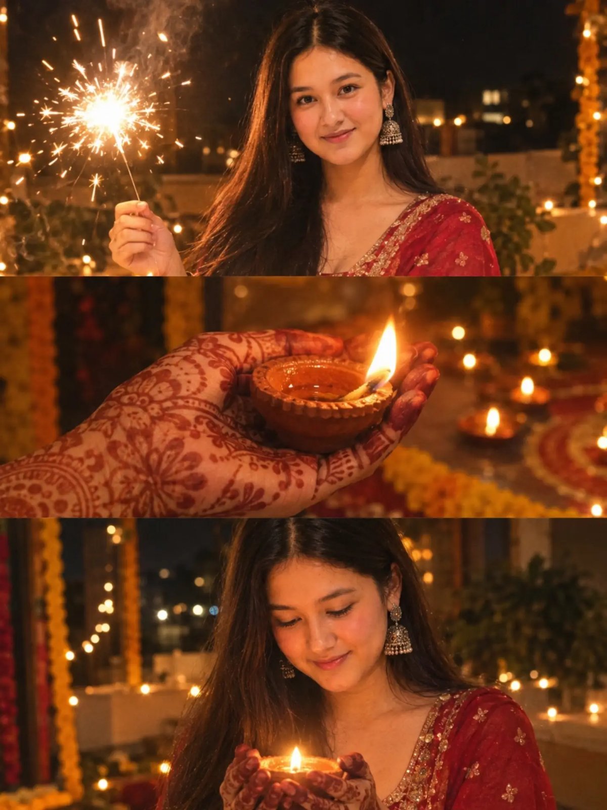 Festive Night Collage Full AI Image Prompt