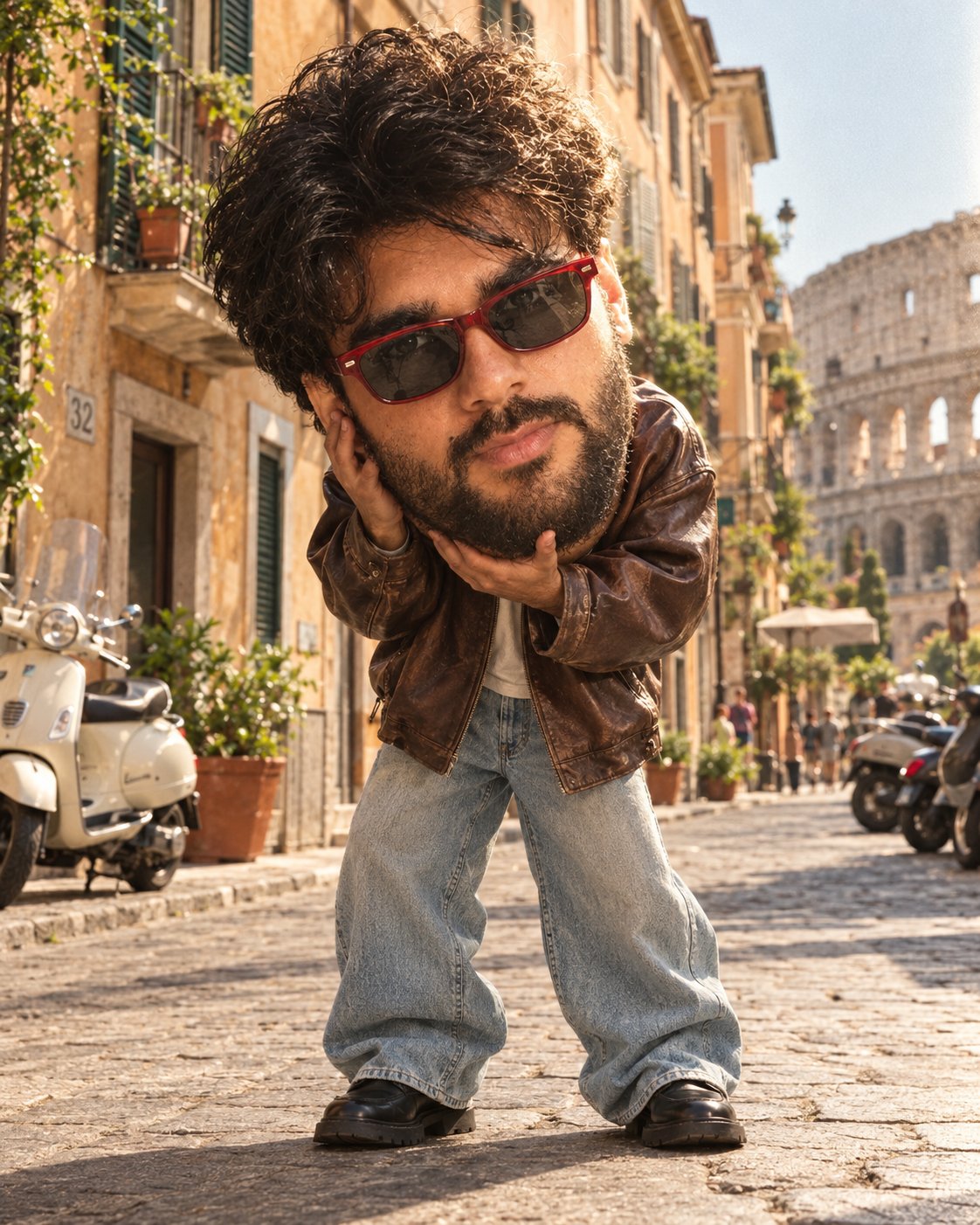 Oversized Head Portrait AI Image Prompt