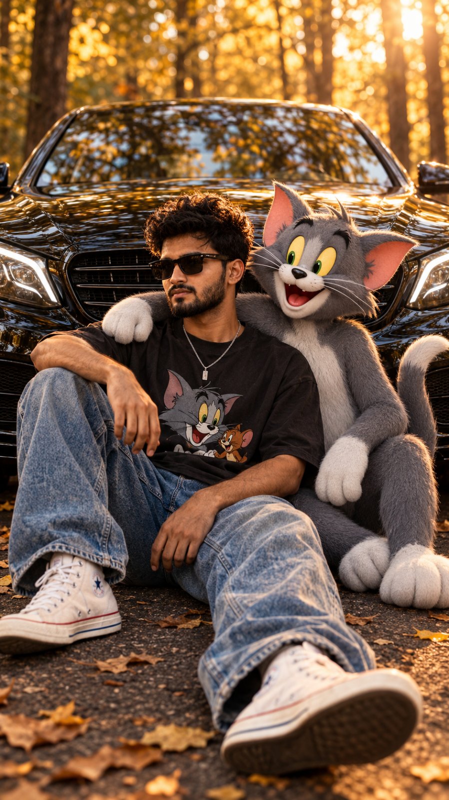 Indian Man & Tom Cat Ultra 4K Image Prompt