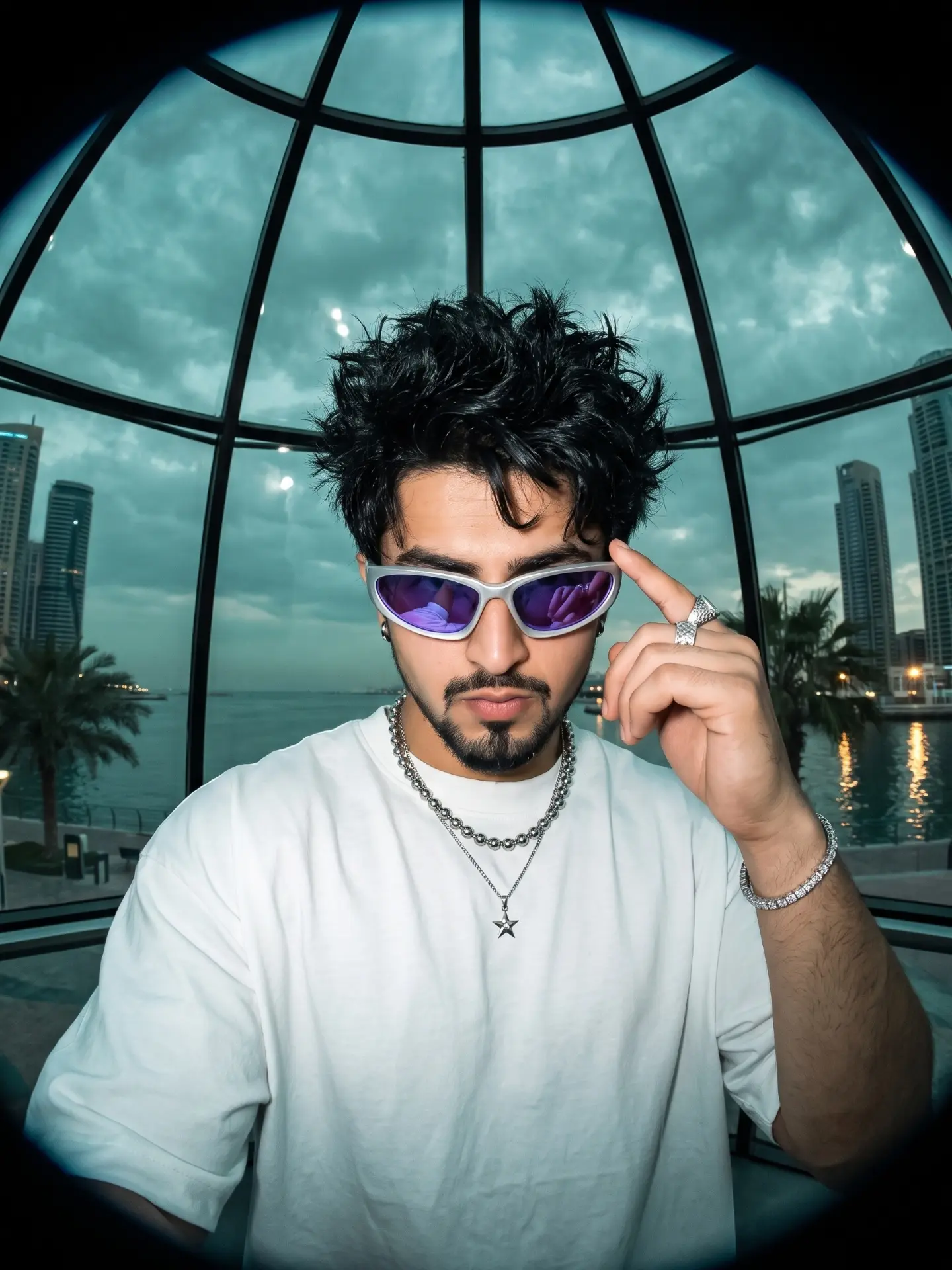 Fisheye Y2K Influencer Portrait AI Prompt