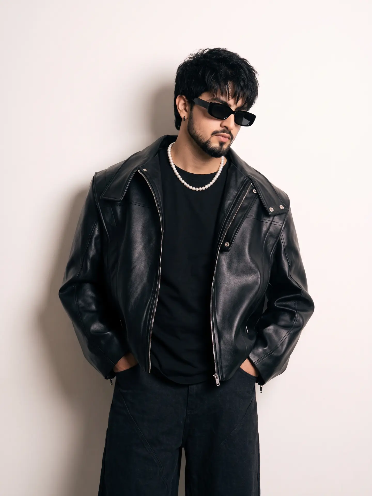 Biker Jacket Fashion Portrait AI Prompt