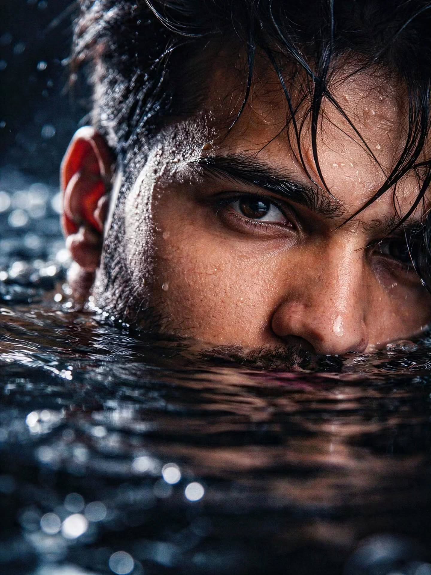 Submerged Face Close‑up AI Image Prompt