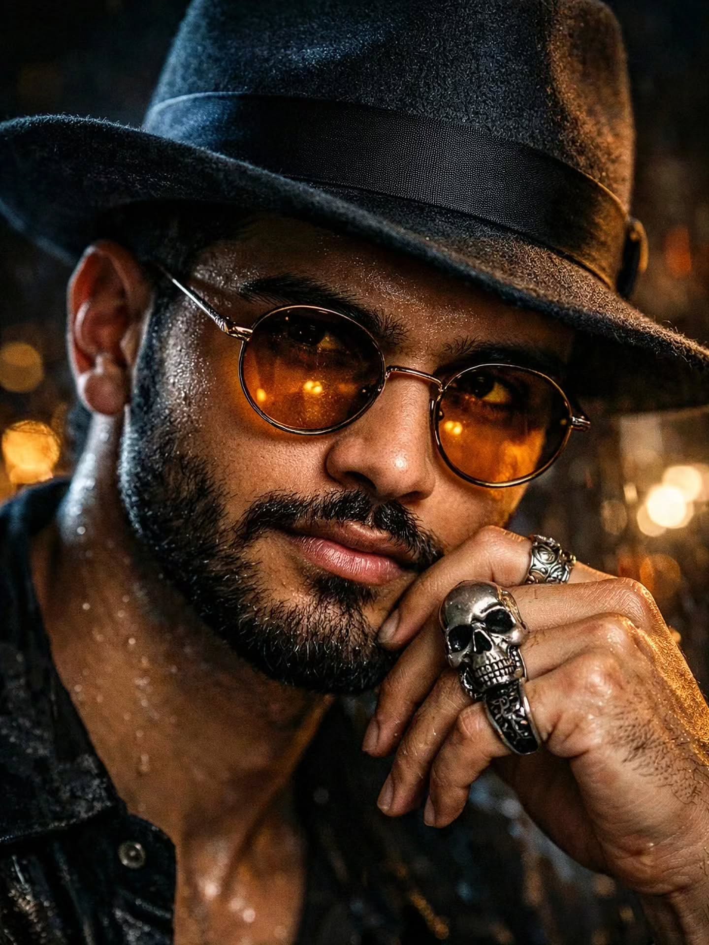 Middle Eastern Noir Portrait AI Image Prompt