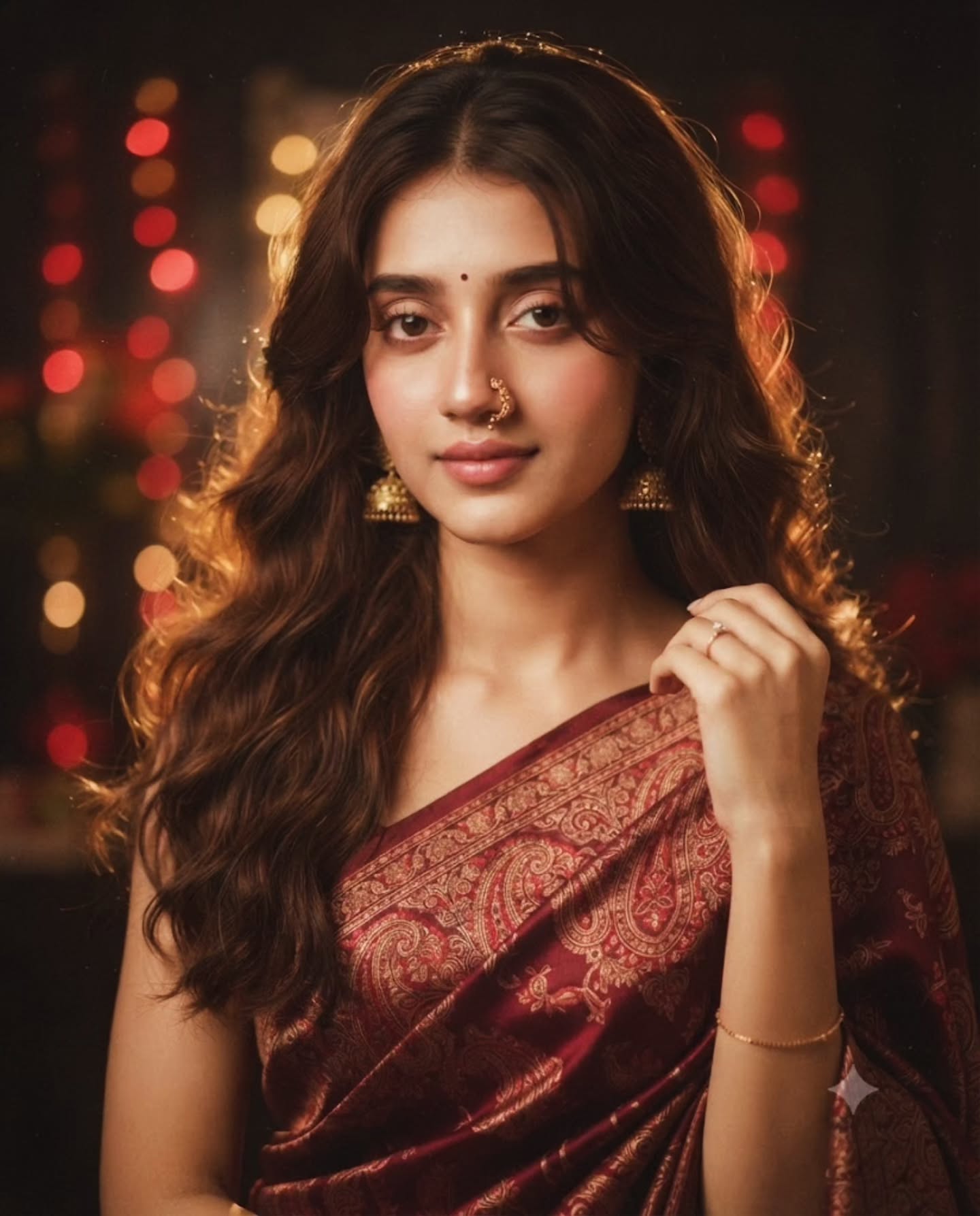 Cinematic Saree Portrait AI Image Prompt