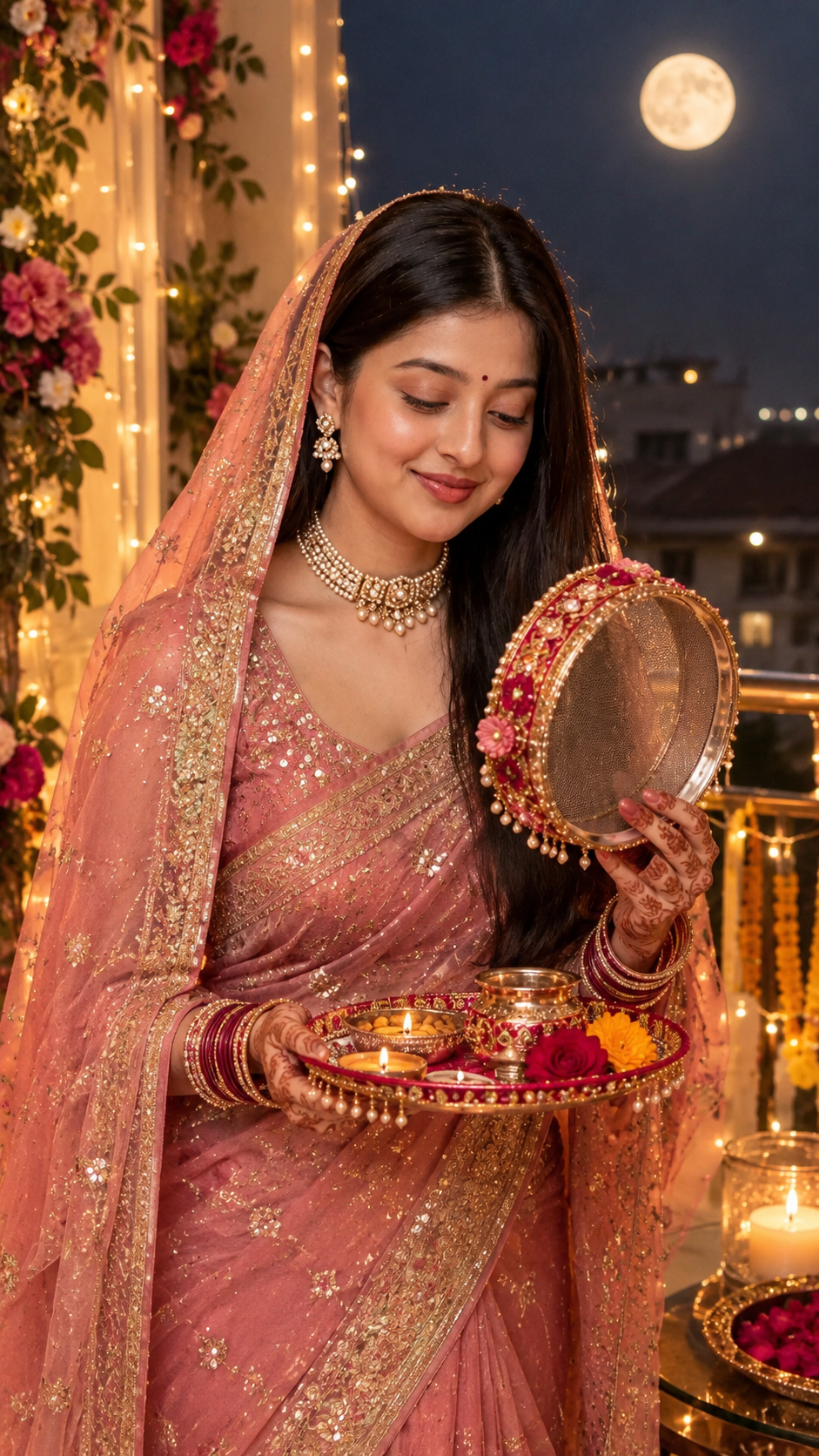 Karwa Chauth Portrait Full AI Image Prompt
