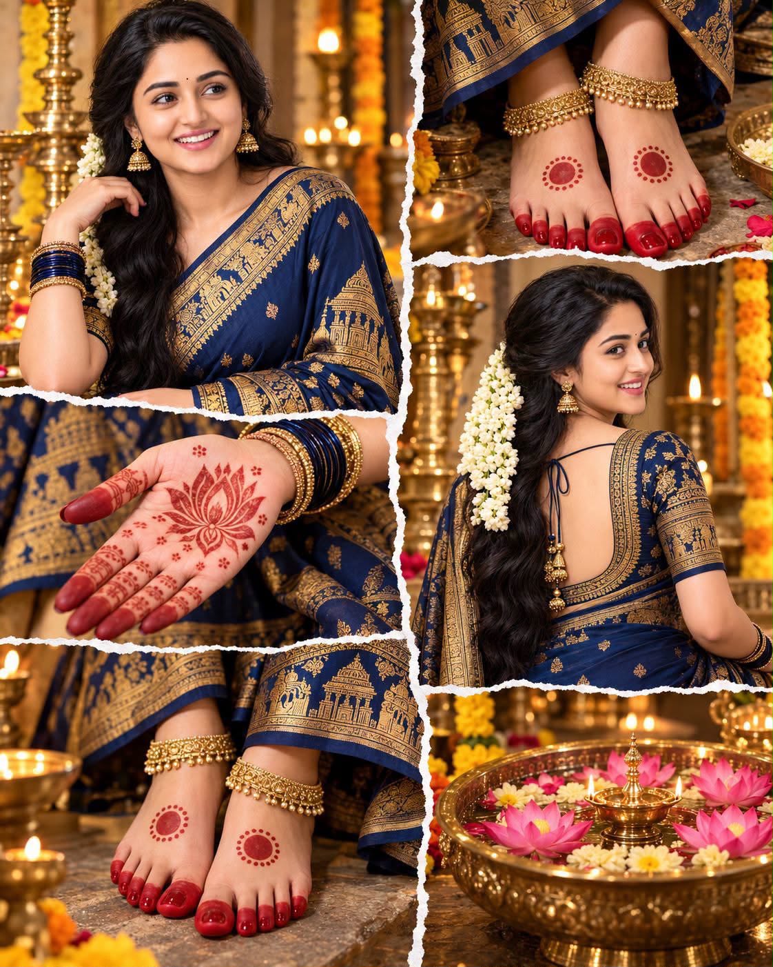 Indian Saree Ultra Collage AI Photo Prompt