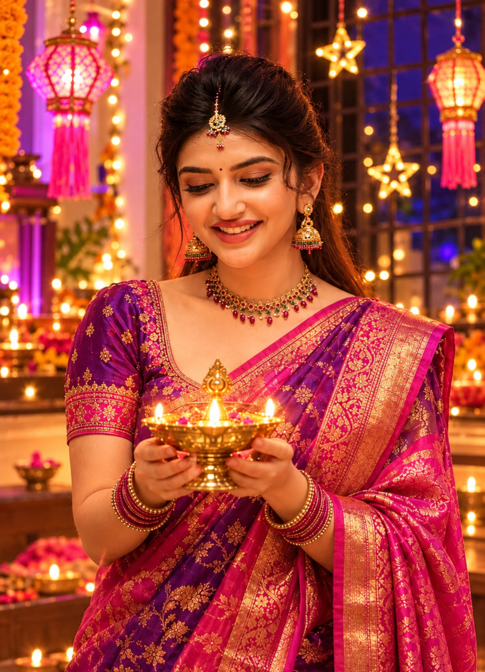 Royal Diwali Portrait 2026 AI Image Prompt