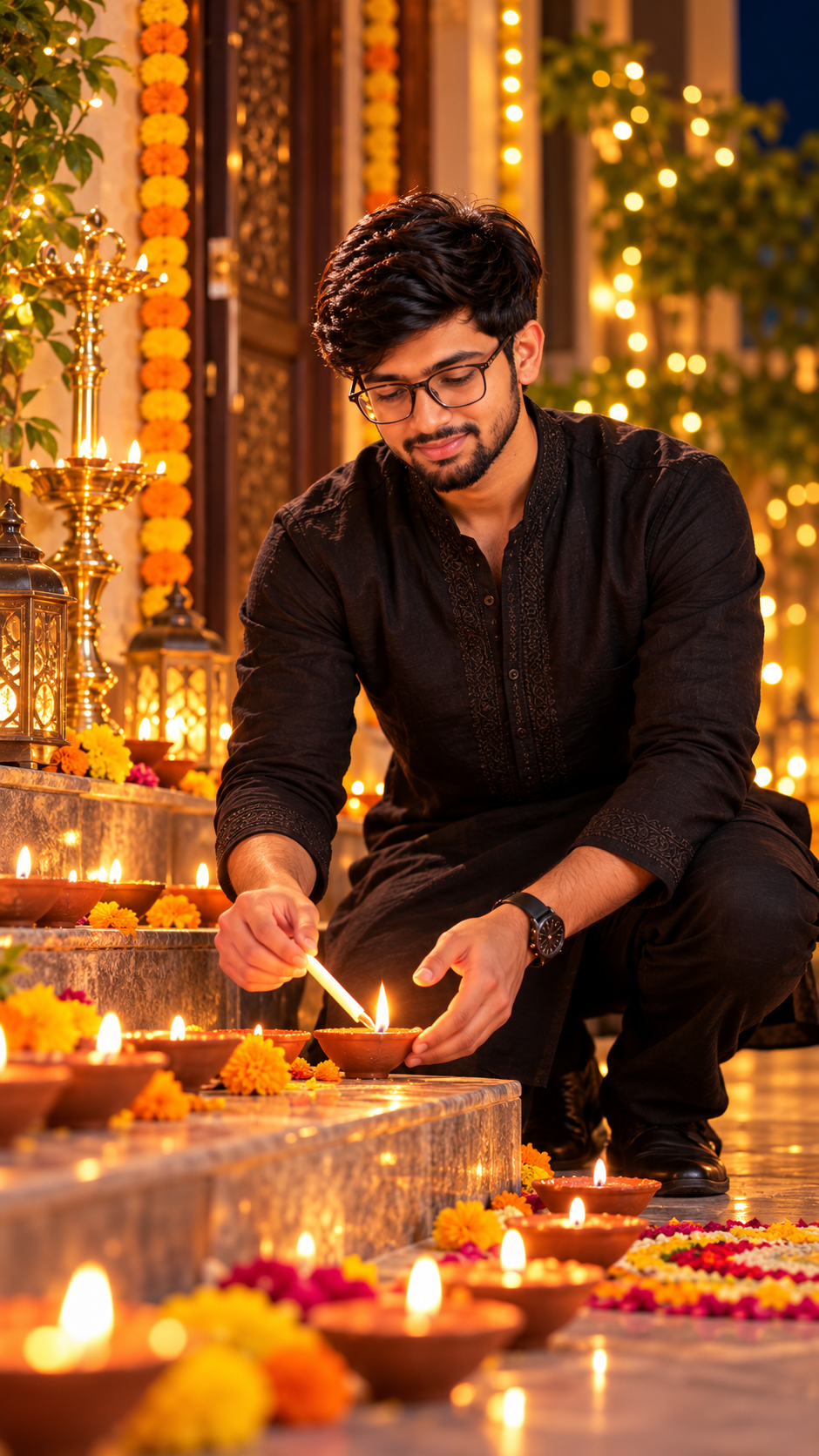 Elegant Diwali Portrait AI Image Prompt