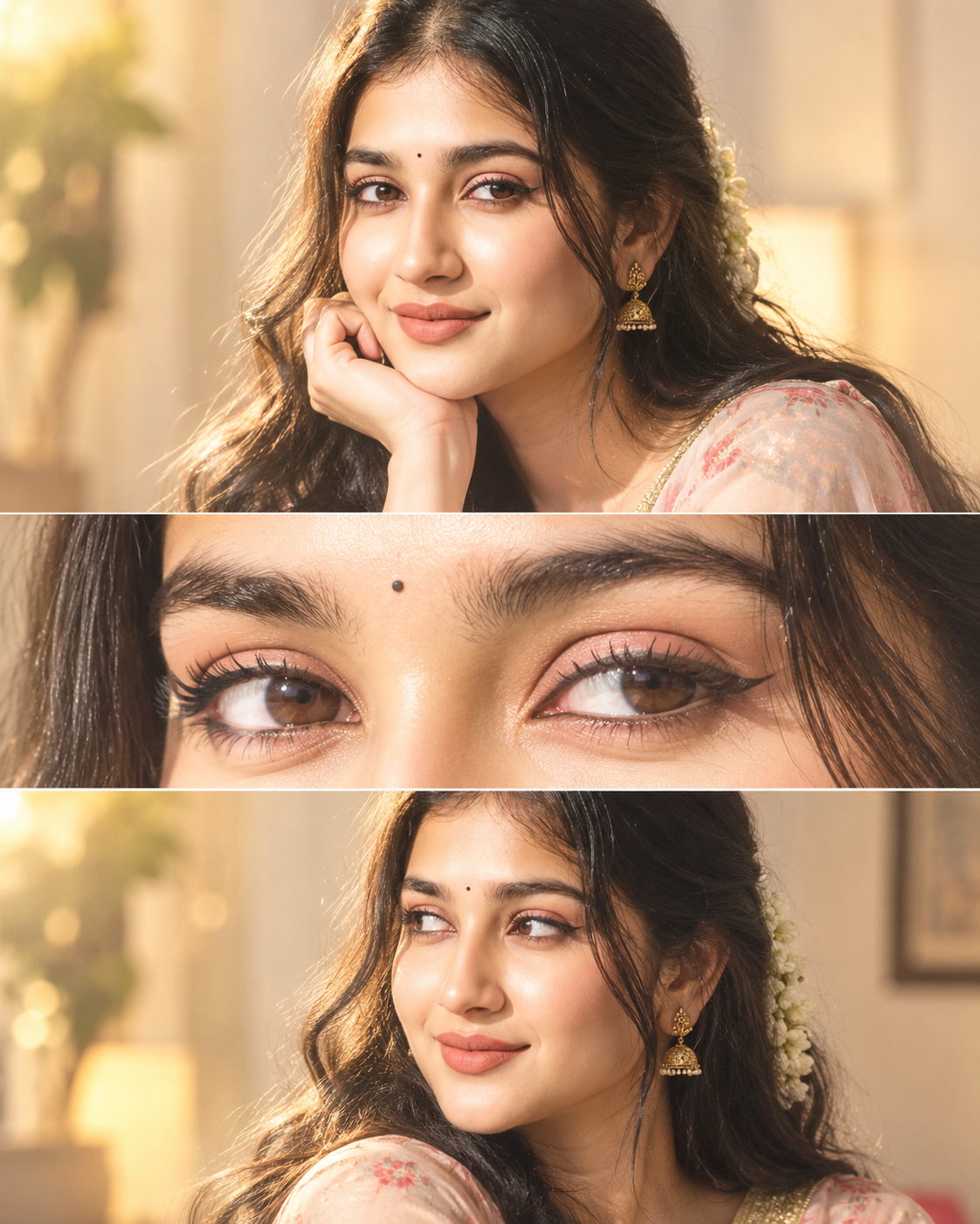 South Asian Beauty Collage AI Image Prompt