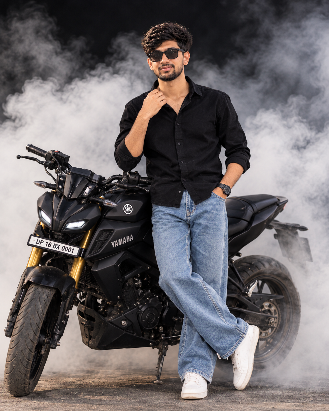 Cinematic Indian Man on Bike Image Prompt