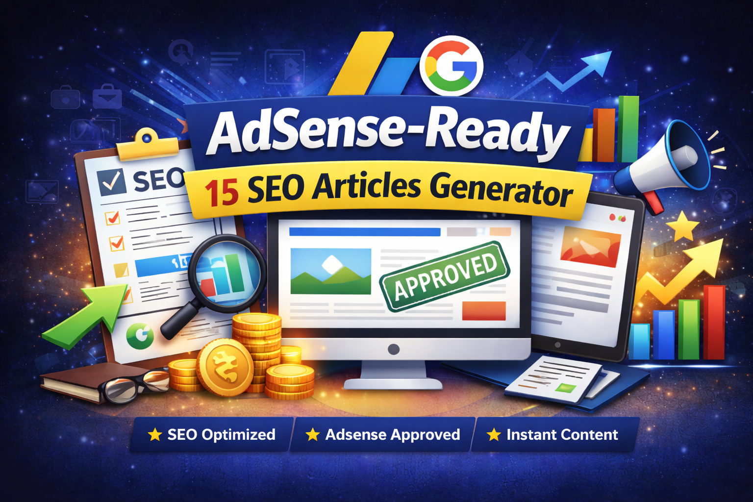 AdSense-Ready 15 SEO Articles Generator